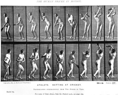 クリケット選手、「Animal Locomotion」、1887年 作： Eadweard Muybridge